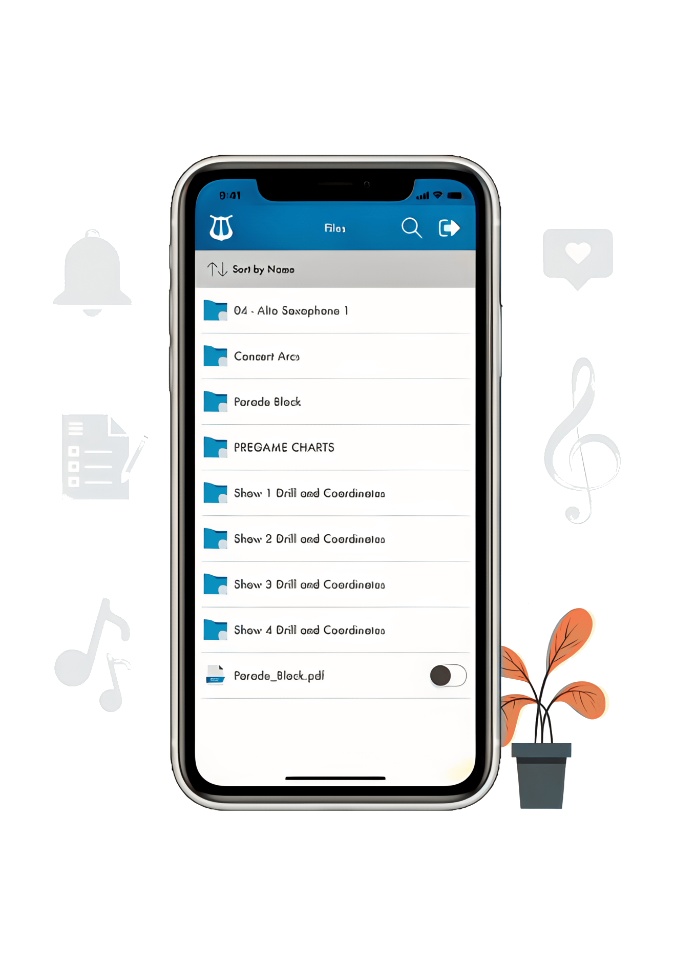 UNISON mobile files screen