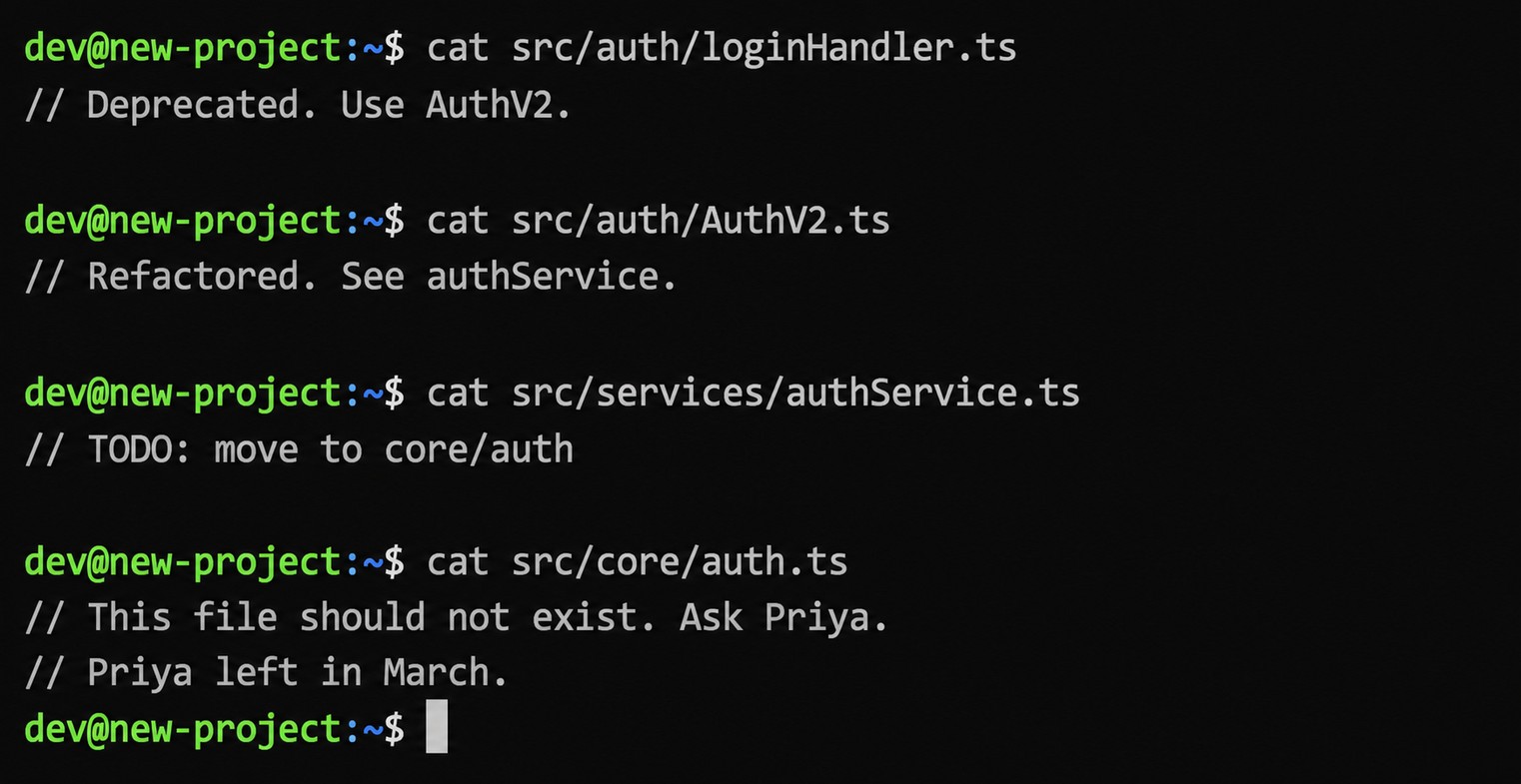 Terminal window showing file navigation commands across a large repository
