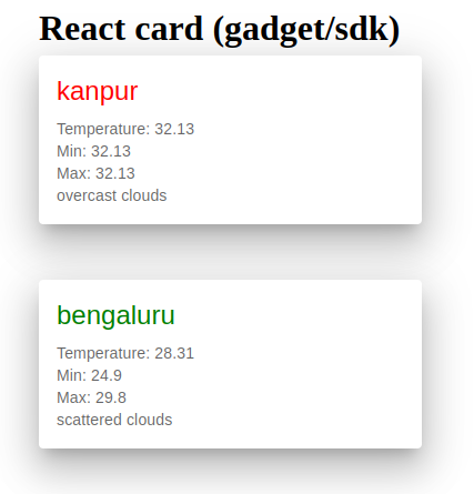 Developing the Web Component React card